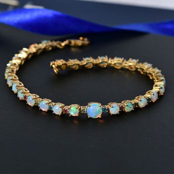 D'Joy AA nat&uuml;rliches, &auml;thiopisches Welo Opal und Multi-Edelstein 19cm Armband - 5,95 ct.