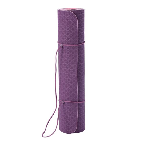 TPE rutschfeste Yogamatte, Rosa-Lila image number 9