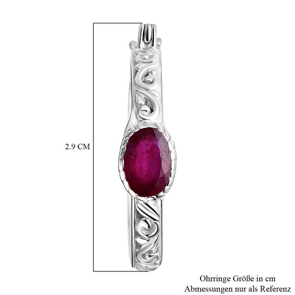 Royal Bali - Afrikanischer Rubin (Fissure gefüllt) Ohrringe 925 Silber ca. 2.42 ct image number 5