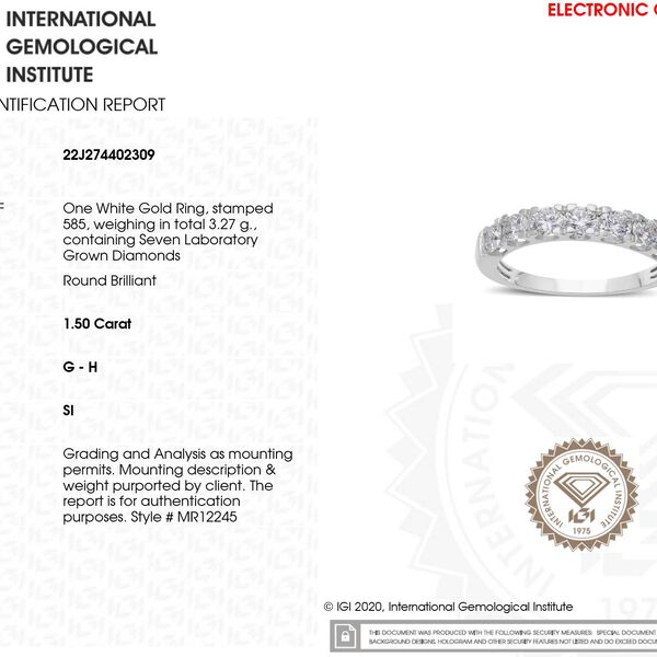 LUXORO IGI zertifizierter SI Labor Diamant Ring in 585 Wei&szlig;gold - 1,50 ct. image number 10