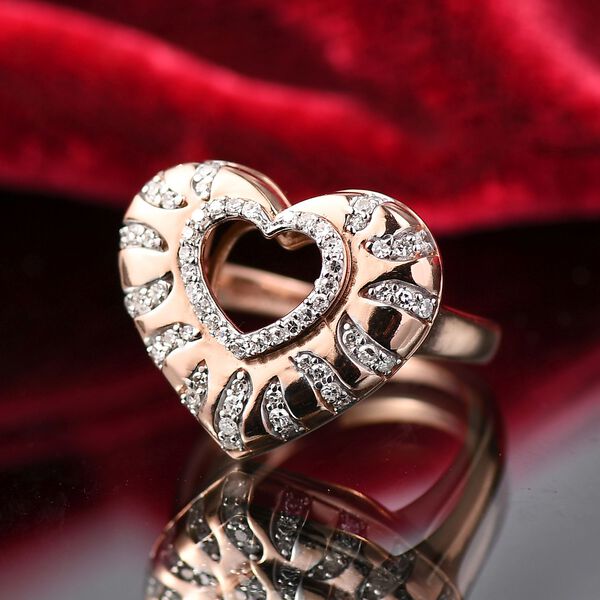 LUXURIANT SI Labor Diamant Ring, 925 Silber E-Beschichtung Ros&eacute;gold - 0,36 ct. image number 2