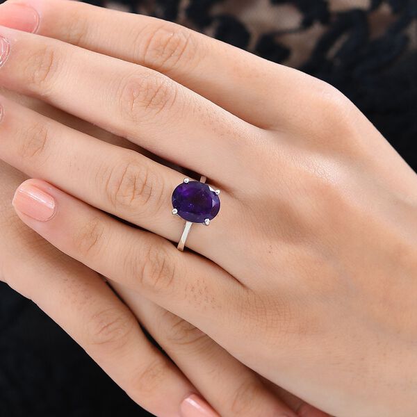 AA Afrikanischer Amethyst Ring 925 Silber platiniert (Gr&ouml;&szlig;e 16.00) ca. 4,27 ct image number 3