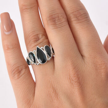 Sajen Silber - Indigo Turmalin-Quarz Ring 925 Silber rhodiniert (Gr&ouml;&szlig;e 18.00) ca. 5.50 ct