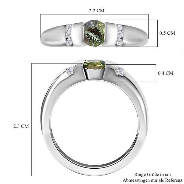 Gr&uuml;ner Tansanit und Zirkon-Ring - 0,73 ct. image number 6