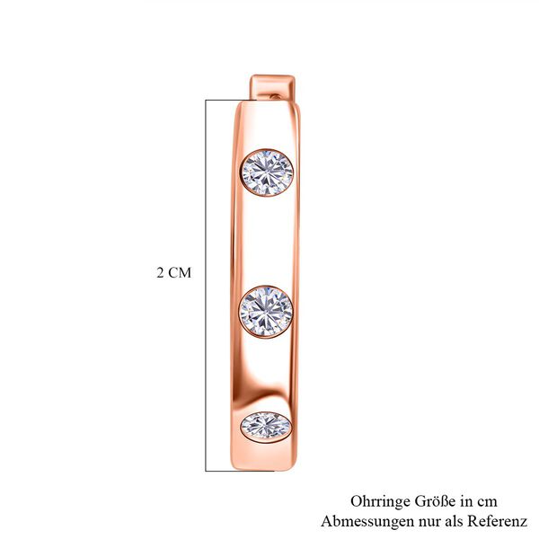 LUXURIANT SI-GH Labor Diamant Creolen, 925 Silber mit Ros&eacute;gold E-Beschichtung - 0,33 ct. image number 5