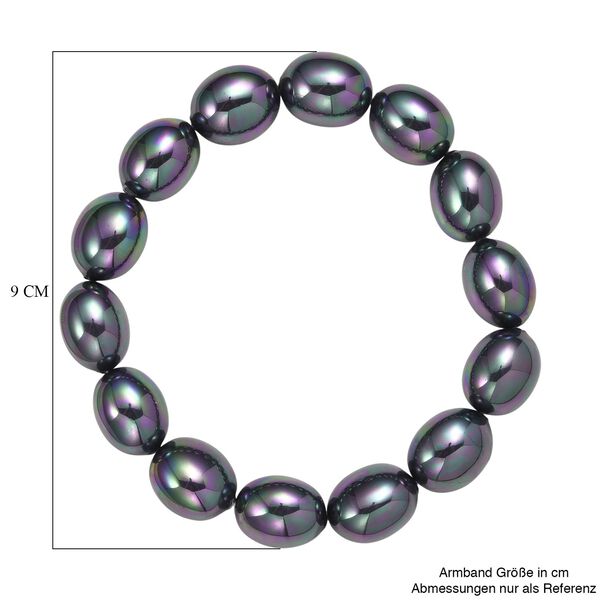 Pfaufarbene Muschelperle Armband Flexibles cm Standard image number 3