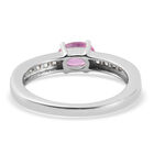 Premium Ilakaka Rosa Saphir und Zirkon Ring 925 Silber platiniert (Größe 17.00)(Fissure gefüllt) image number 5