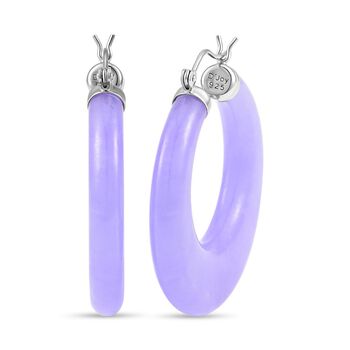 Lavendel Jade Ohrringe 925 Silber rhodiniert ca. 82.00 ct