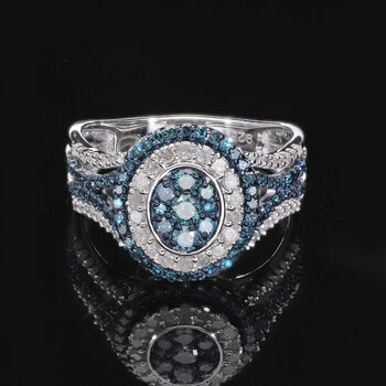 Blauer und wei&szlig;er Diamant-Ring - 1 ct.