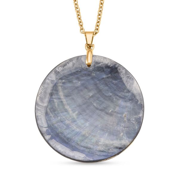 Abalone Muschel, Harz Anh&auml;nger mit Kette ca. 50 cm + 5 cm Extender, 316L Edelstahl, goldfarben image number 4