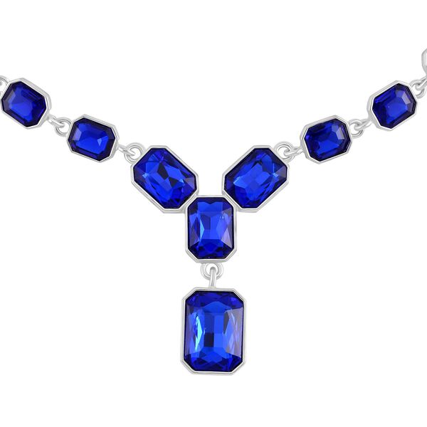 Blauer Kristall Halskette, ca. 50 cm image number 2