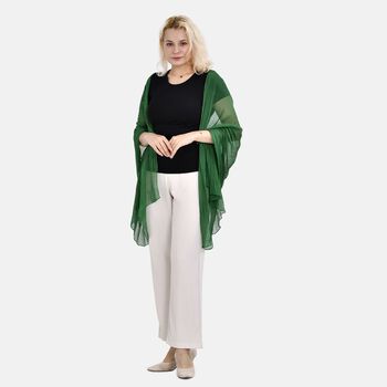 LA MAREY &ndash; 100% Maulbeer-Seidenschal Chiffon, 60x170cm, gr&uuml;n