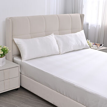 LA MAREY SIGNATURE Seiden Bettw&auml;sche Set, 4 teilig, 230x260cm, 100% Maulbeerseide, Elfenbeinfarben