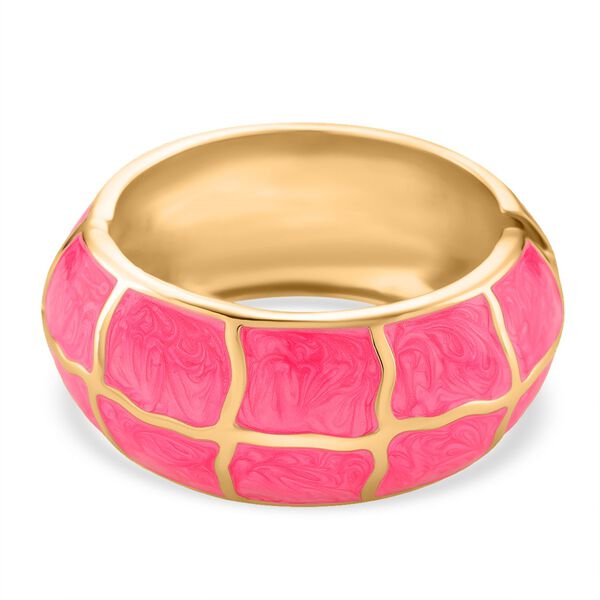 Emaille-Armreif mit Karomuster, ca. 18,5 cm, pink emailliert image number 5