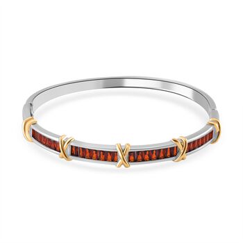 Roter Zirkonia Armreif ca. 19 cm, bicolor
