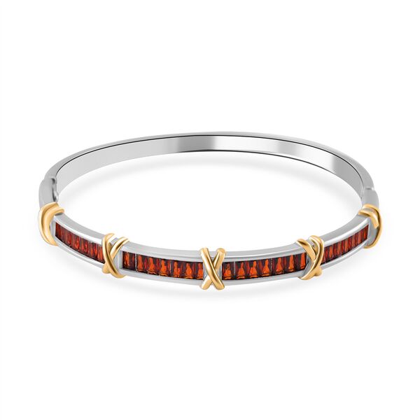 Roter Zirkonia Armreif ca. 19 cm, bicolor