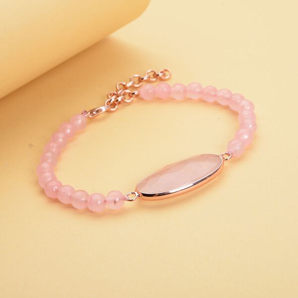 Rosenquarz Armband, ca. 20 cm, Messing ca. 69,00 ct image number 2