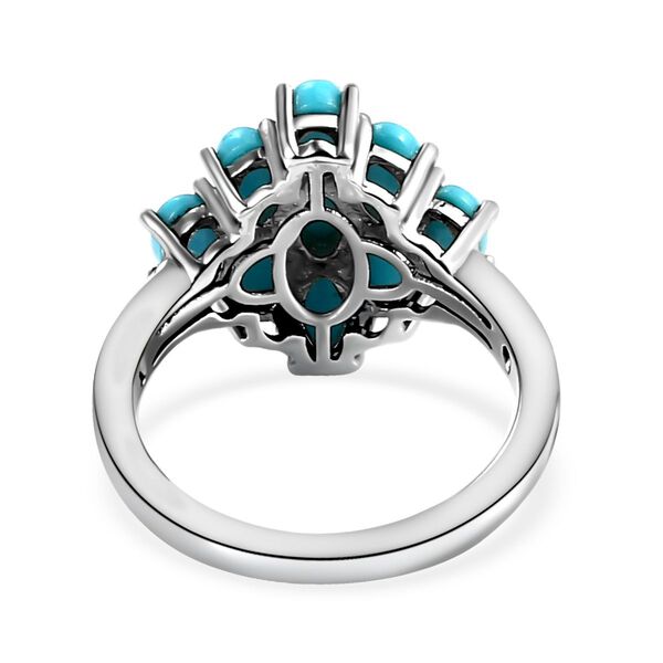 Amerikanischer, nat&uuml;rlicher Sleeping Beauty T&uuml;rkis-Ring, 925 Silber platiniert  ca. 2,05 ct image number 6