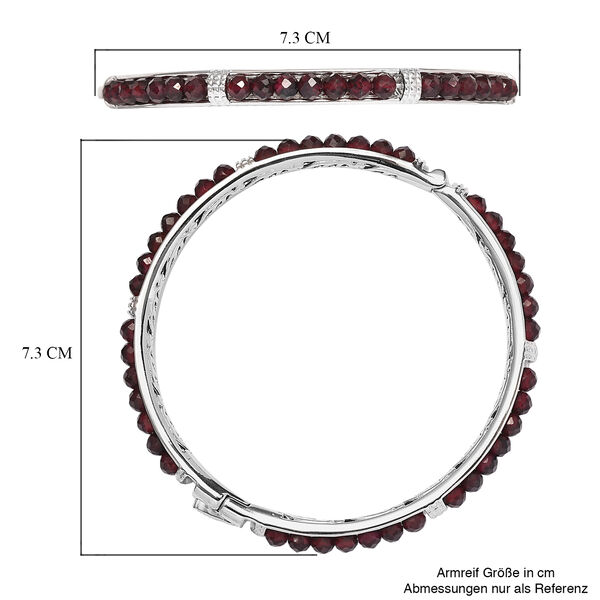 Drilled Roter Granat Armreif 19 cm Messing platiniert ca. 33,60 ct image number 5
