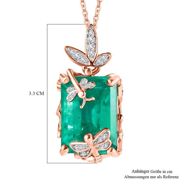 GP Italian Garden Kollektion- Smaragd Triplett Quarz, Zirkon und blauer Saphir-Anhänger mit 45 cm Kette- 16,28 ct. image number 6