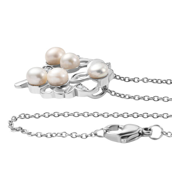 EverTrue S&uuml;&szlig;wasser Perle und Zirkon Anh&auml;nger mit 50cm Kette image number 4