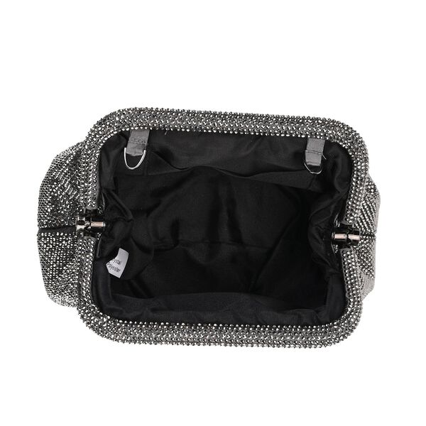 Clutch mit Metallschulterriemen, 24x11x13cm, Grau image number 4