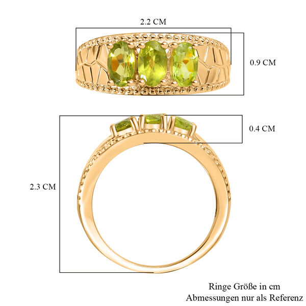 Peridot Ring 316L Edelstahl vergoldet (Gr&ouml;&szlig;e 18.00) ca. 1.52 ct image number 7