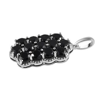 Schwarzer Turmalin Anh&auml;nger, 925 Silber platiniert ca. 3.62 ct