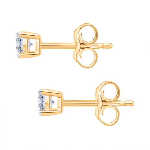 Lab Grown Diamant VS Ohrringe 925 Silber Gelbgold Vermeil ca. 2,00 ct. image number 2