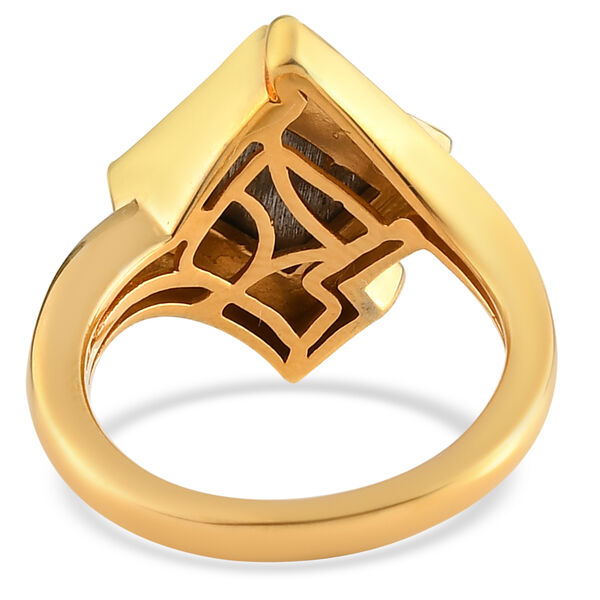 Meteorit Ring 925 Silber vergoldet  ca. 6,00 ct image number 6