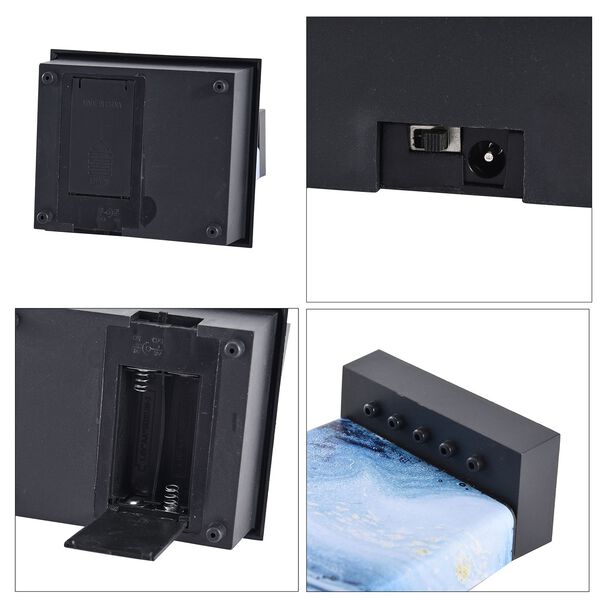 Mini Wasserbrunnen mit LED-Licht, 2xAA Batterie (nicht inkl.), Gr&ouml;&szlig;e 11,5x11,5x17 cm, Schwarz image number 3