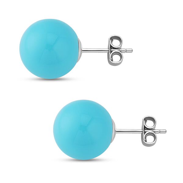 2er Set - T&uuml;rkis Muschelkernperlen Ohrringe und Anh&auml;nger mit Kette Schmuckset, Edelstahl, 925 Silber rhodiniert image number 6