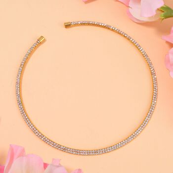 Wei&szlig;er Kristall Halskette ca. 38 cm Reines Messing