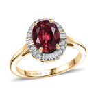 LUXORO AAA Rubellit, Wei&szlig;er Diamant Ring 417 Gold (Gr&ouml;&szlig;e 16.50) ca. 2,00 ct