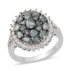 Alexandrit und Zirkon Ring 925 Silber platiniert  ca. 1,95 ct image number 3