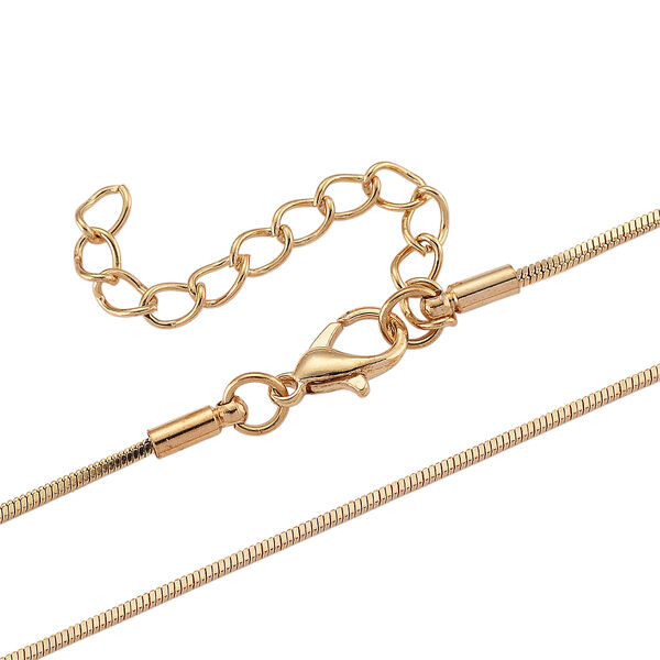 Erstellt wei&szlig;es Katzenaugen, Blau Kristall Schmuckset ca. 63.5 cm + 5 cm Exttender, Legierung emailliert, Legierung Gelb image number 6