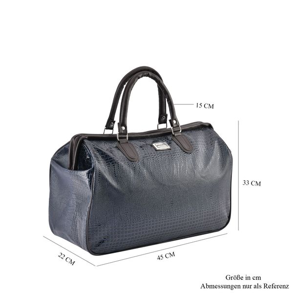Weekender Reisetasche, 45x33x22cm, Echsenmuster, Marine image number 7