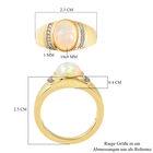 Natürlicher Äthiopischer Opal und Zirkon Ring 925 Silber Gelbgold Vermeil image number 5