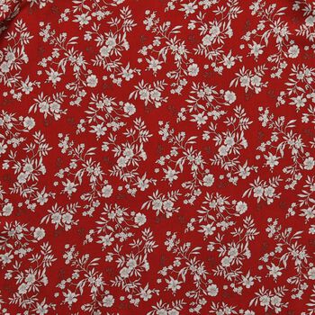 Taillen-Culottes mit Smok-Detail und Blumenmuster, Einheitsgr&ouml;&szlig;e, rot