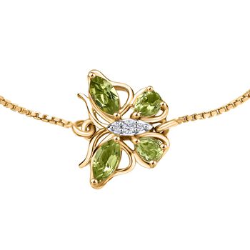 D'Joy Peridot Armband ca. Flexibles cm 925 Silber vergoldet ca. 0.97 ct