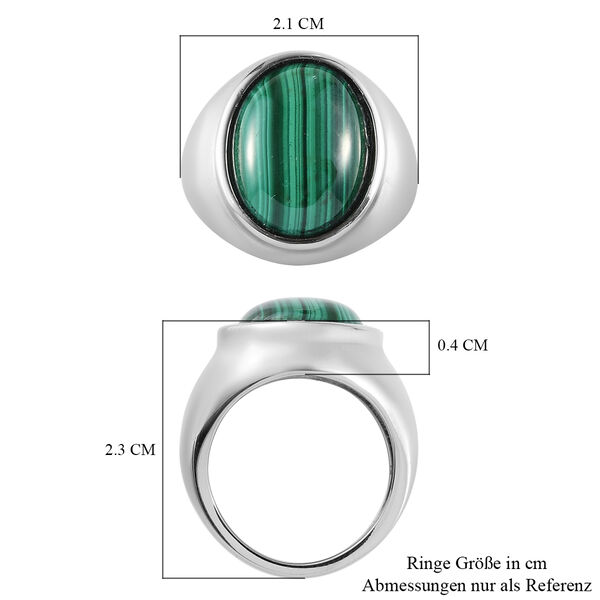 Malachit Ring in Edelstahl  ca. 12,46 ct image number 7