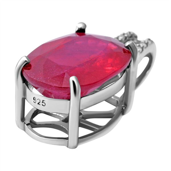 AAA afrikanischer Rubin und Moissanit-Anhänger in Silber, 8,59 ct. image number 3