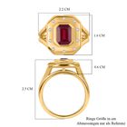 Afrikanischer Rubin (Fissure gefüllt), Weißer Zirkon Ring, 925 Silber vergoldet (Größe 16.00) ca. 2.55 ct image number 6