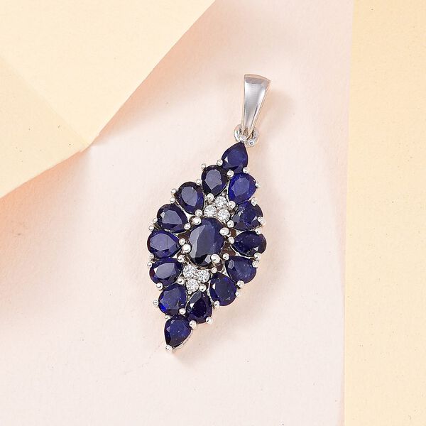 Masoala Saphir (Fissure gefüllt) Anhänger 925 Silber platiniert ca. 3.95 ct image number 3