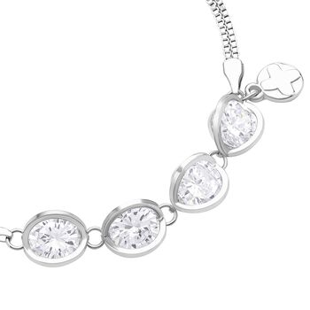 Wei&szlig;es Zirkonia Armband ca. 17.5+5 cm Reines Messing ca. 5.00 ct