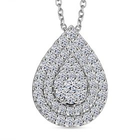 LUXURIANT DIAMOND- SGL zertifizierter VS Labor Diamant Anhänger mit 45cm Kette, 925 Silber 750 Gelbgold Vermeil - 1 ct.