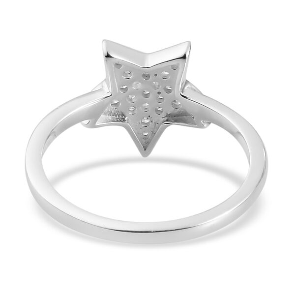 Weißer Simulierter Diamant Stern Ring 925 Silber  ca. 0,31 ct image number 6