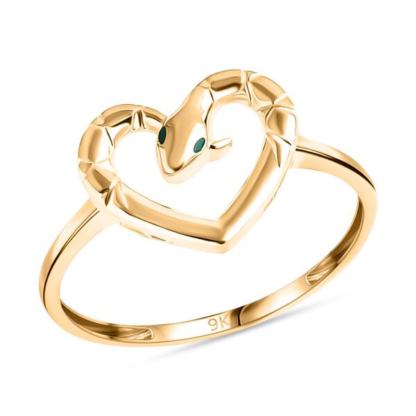 Royal Bali Kollektion - Schlangen Herz Ring in 375 Gold image number 0