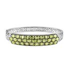 Natürlicher Peridot Armreif, ca. 19 cm 316L Edelstahl ca. 15.32 ct