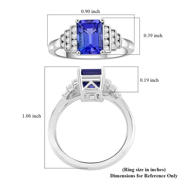 RHAPSODY zertifiziert und gepr&uuml;ft AAAA Tansanit und VS-EF Diamant Ring in 950 Platin - 2 ct. image number 5